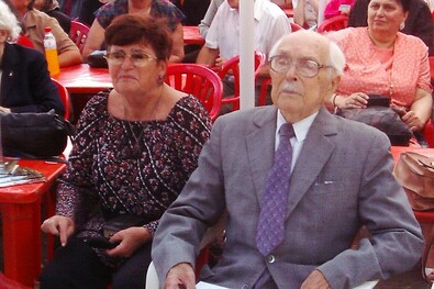 Beczásy Tánja édesapja, Beczásy István mellett 2005-ben. A szerző archív felvétele