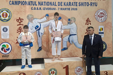 Az aranyérmes Molnár Gábor Bence. Fotó: Sporting Budo Karate Klub