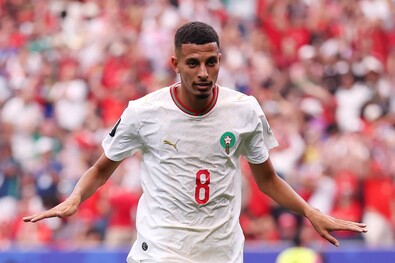 Azzedin Unahi két gólt lőtt Kanada ellen. Fotó: Facebook / Équipe du Maroc