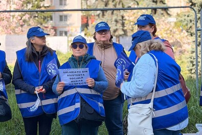 Szakszervezeti tüntetés áprilisban. Fotó: Facebook / Confederatia Nationala Sindicala „Cartel ALFA”